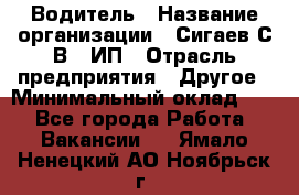 Водитель › Название организации ­ Сигаев С.В,, ИП › Отрасль предприятия ­ Другое › Минимальный оклад ­ 1 - Все города Работа » Вакансии   . Ямало-Ненецкий АО,Ноябрьск г.